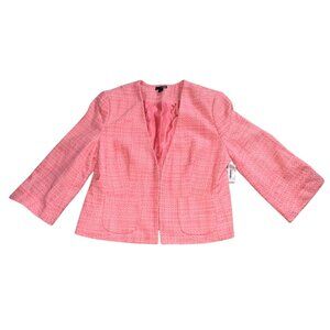 East 5th Tweed 3/4 Sleeve Blazer/Jacket-Pink-Large-NWT